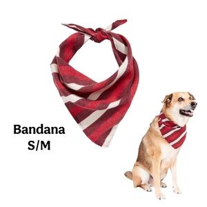 Red White Stripe Bandana for Pets